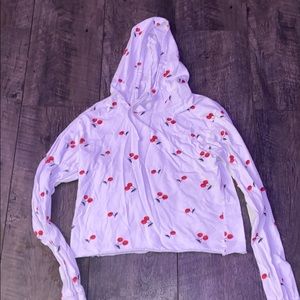 Cherry Long Sleeve Crop Top